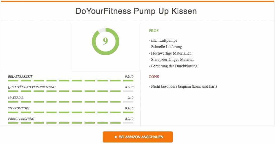 Balancekissen Test Ergebnis DoYourFitness Pump Up Kissen