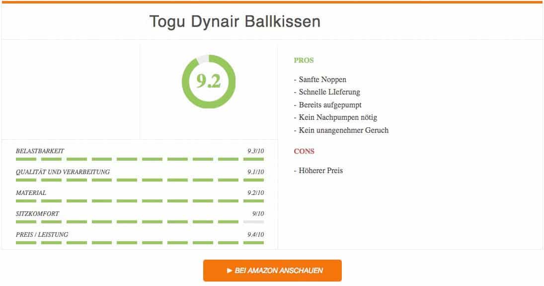 Balancekissen Test Ergebnis Togu Dynair Ballkissen