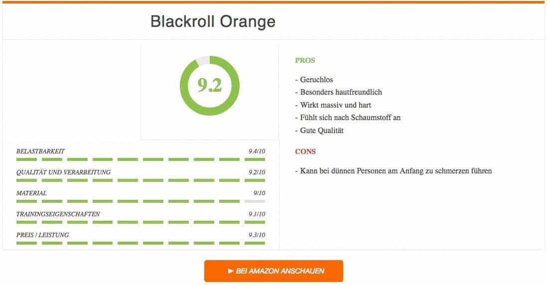Faszienrolle Test Blackroll Orange
