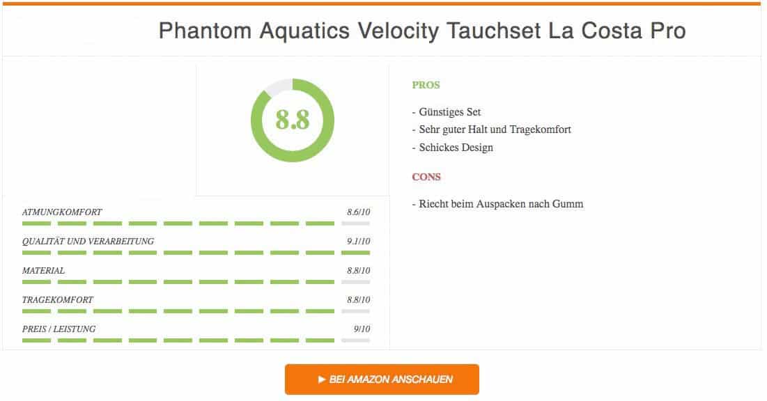Ergebnis Phantom Aquatics Velocity Tauchset La Costa Pro