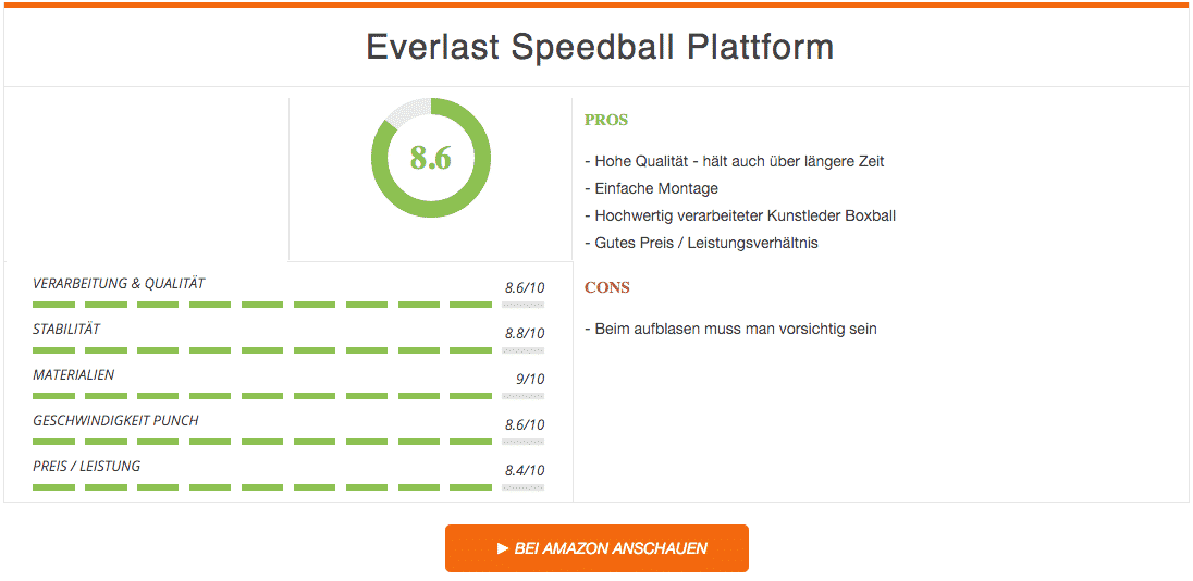 Everlast Speedball Plattform Ergebnis