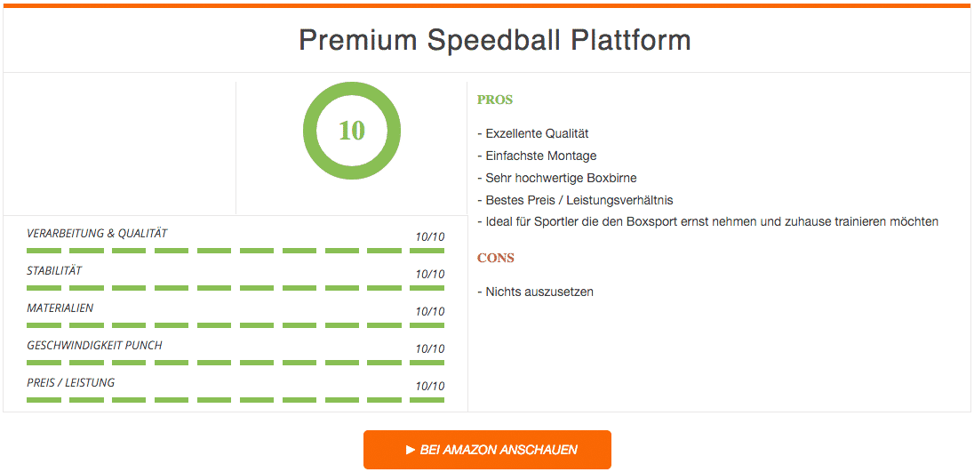 Premium Speedball Plattform Set Ergebnis