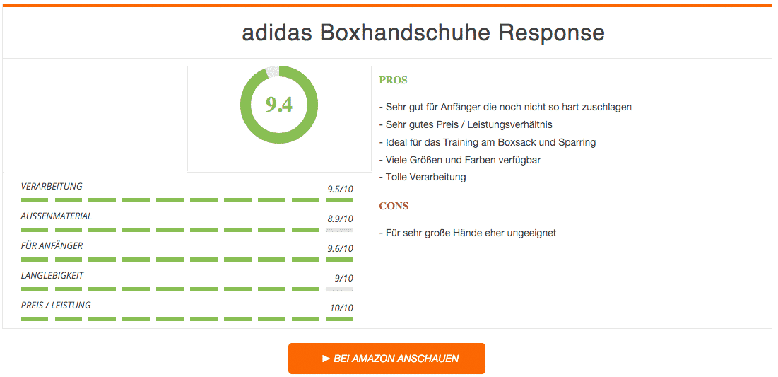 adidas Boxhandschuhe Response Ergebnis