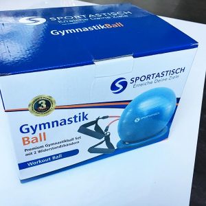 Gymnastikball Test Sportastisch Workout Ball Bodenring Verpackung Karton