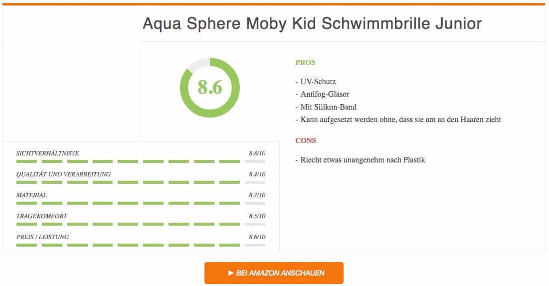 Ergebnis zur Aqua Sphere Moby Kid Schwimmbrille Junior