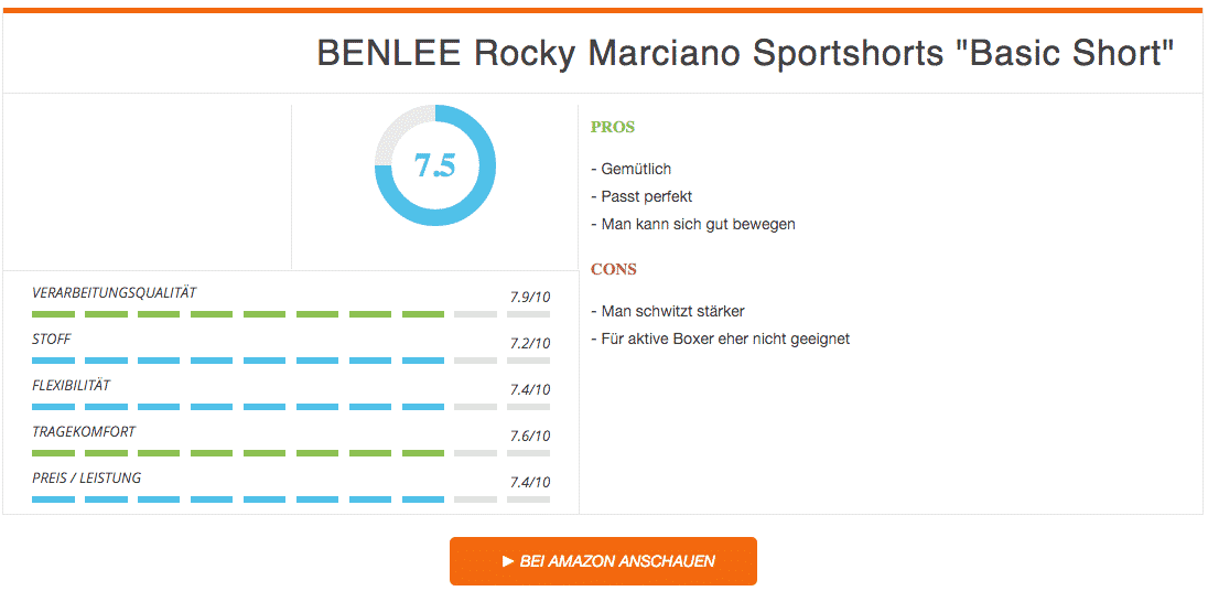 BENLEE Rocky Marciano Sportshorts Schwarz Ergebnis
