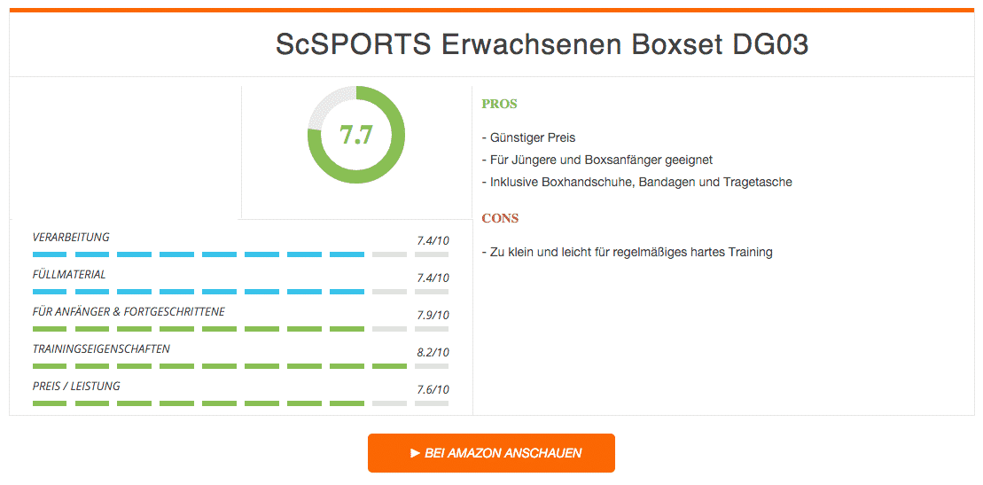 ScSPORTS Boxsack Ergebnis - Erwachsenen Boxset DG03
