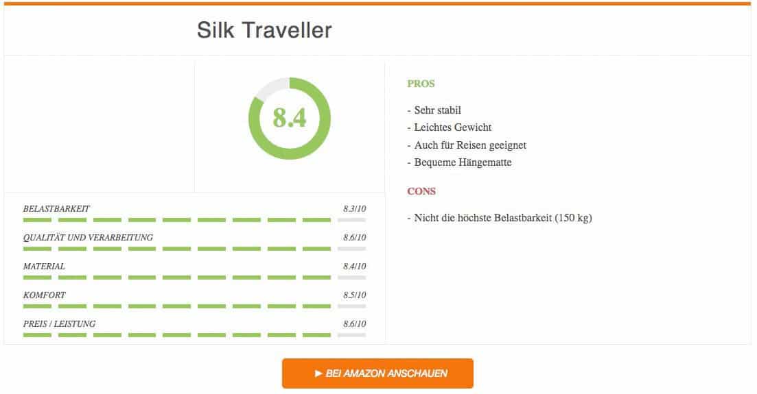 Ergebnis zur Silk Traveller Reisehängematte