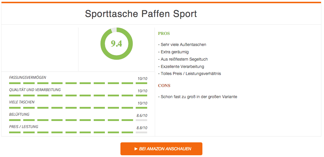 Paffen Sport Sporttasche Rot Schwarz Test