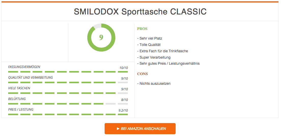 Smilodox Sporttasche Classic Schwarz Rot Weiss Ergebnis