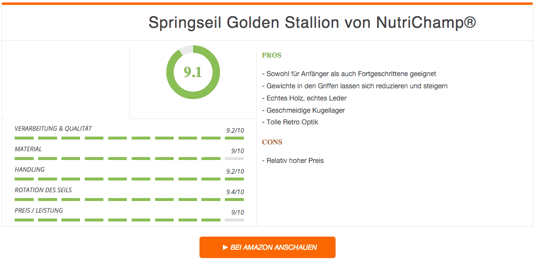 Springseil Golden Stallion von NutriChamp Ergebnis