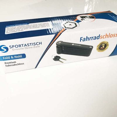 Farradschloss Test Sportastisch Fahrradschloss Hold on Verpackung